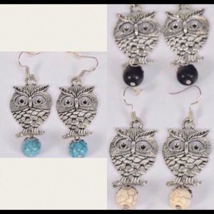 Owl Semiprecious Stone Earrings/Earrings